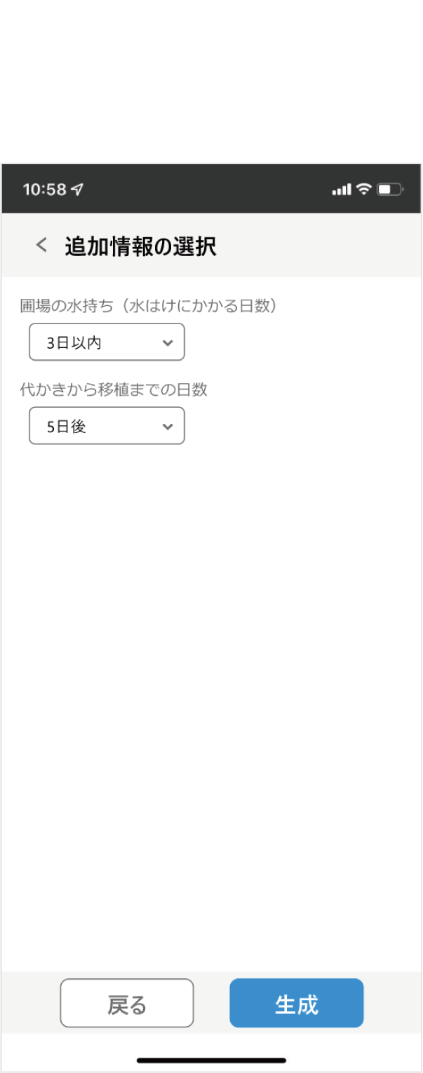 ③水持ち・代かきから田植えまでの日数